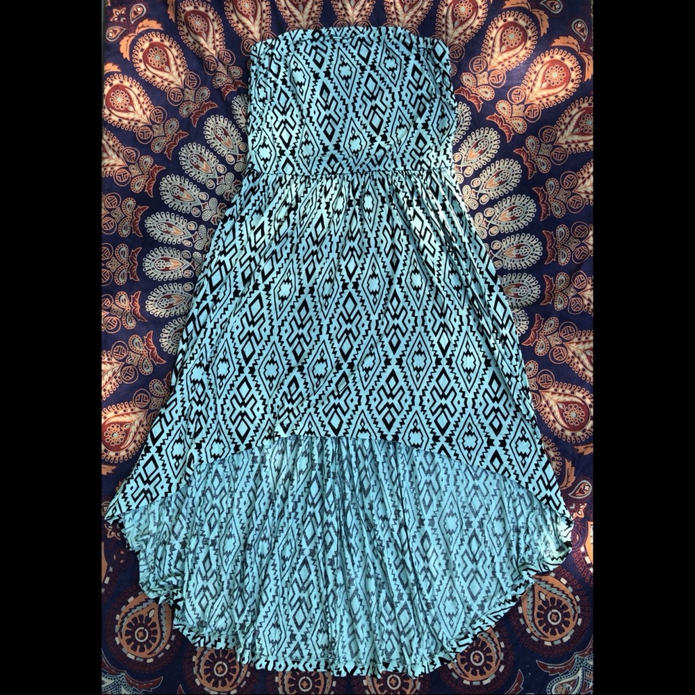 Iris Los Angeles Tube Top Turquoise Dress Size Large